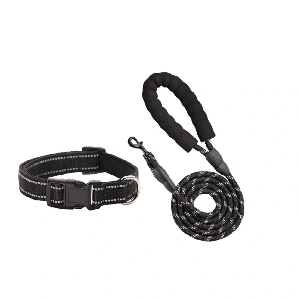 Reflective Dog Collar and Leash Set, Adjustable Collar and 5 FEET Dog Leash